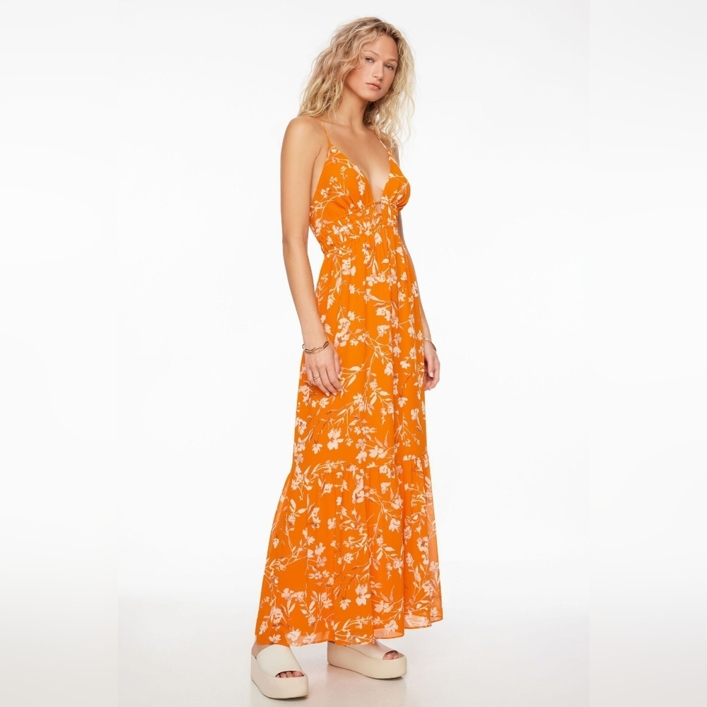 Dynamite Leah Orange Sundress Sleeveless Maxi Size Large NWOT - Picture 4 of 5